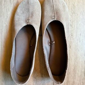 Zara Beige Suede Loafers
